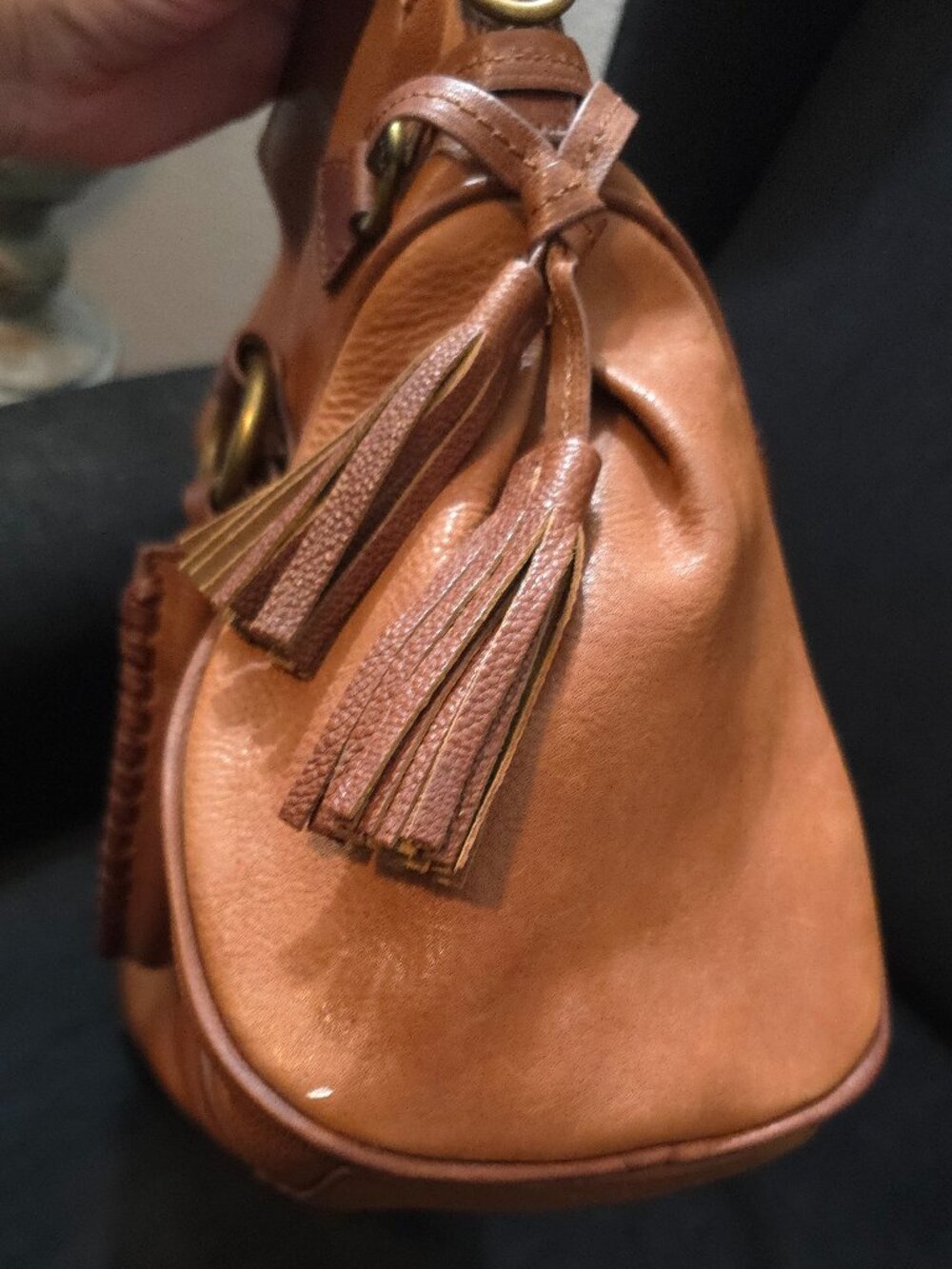 Margot Soft Brown Leather Satchel with Strap - Picture 5 of 11